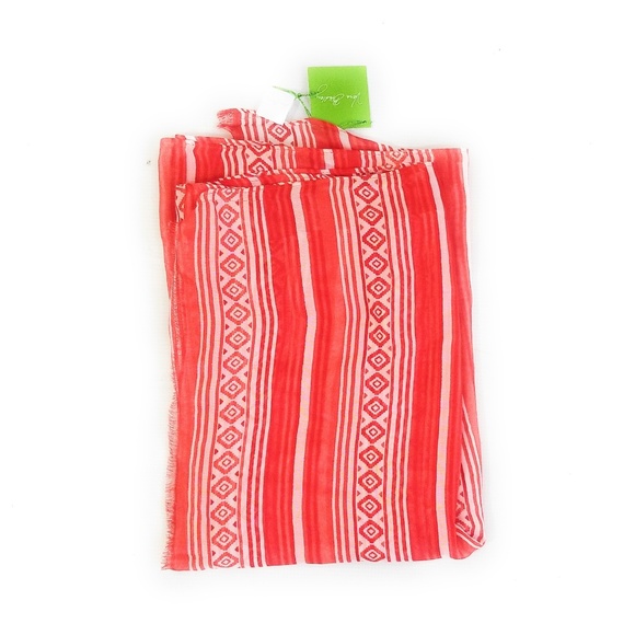VERA BRADLEY NWT Womens Red White Print Scarf - Picture 2 of 5